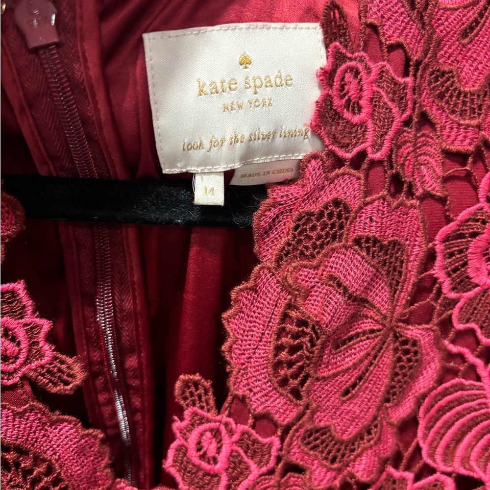 Kate Spade Vibrant Red Floral Lace Dress - Picture 4 of 5